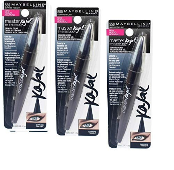 Maybelline Eye Studio Master Kajal Cream Kohl Eyeliner 550 Sapphire Twilight Pack of 3