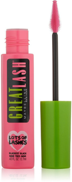 Maybelline New York Lots of Lashes Washable Mascara Blackest Black 140 0.43 Fluid Ounce Pack of 4