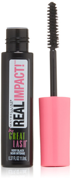 Maybelline New York Great Lash Real Impact Washable Mascara Very Black 0.37 Fluid Ounce