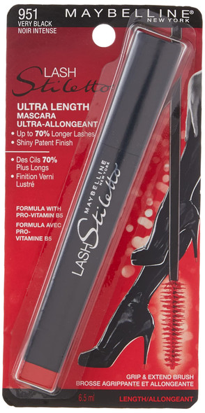 Maybelline New York Makeup Lash Stiletto Ultimate Length Washable Mascara Very Black Mascara 0.22 fl oz