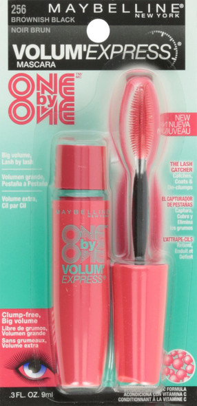 Maybelline New York Volum Express One By One Washable Mascara 256 Brownish Black 0.3 Fluid Ounce