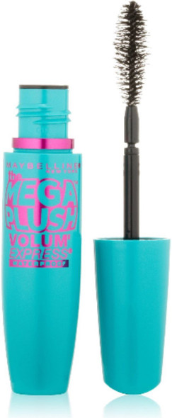 Maybelline New York Volum Express The Mega Plush Waterproof Mascara Very Black 275 0.3 oz Pack of 12