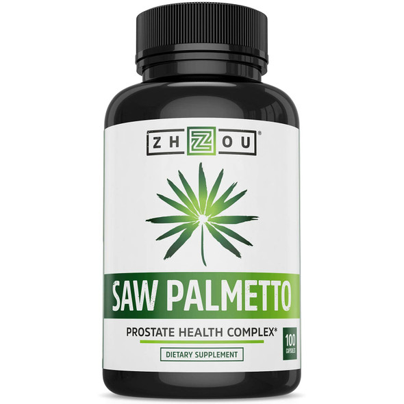 Zhou Saw Palmetto 500 mg | For Prostate Health | Healthy Urination Frequency & Flow | 100 Capsules