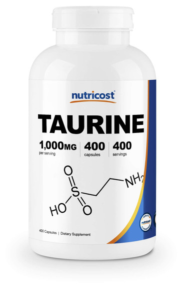 Nutricost Taurine 1000mg, 400 Capsules