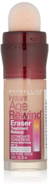 Maybelline New York Instant Age Rewind Eraser Treatment Makeup Pure Beige Medium 250 0.68 oz Pack of 9