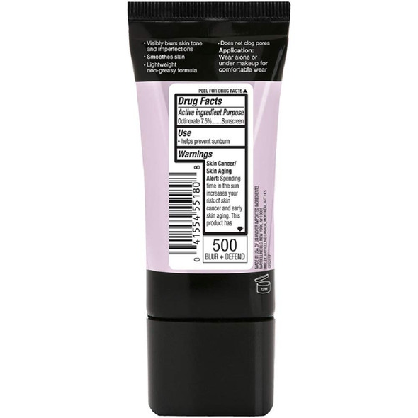 Maybelline New York Facestudio Master Prime Primer Makeup Blur Defend 1 Fl Oz 1 Count