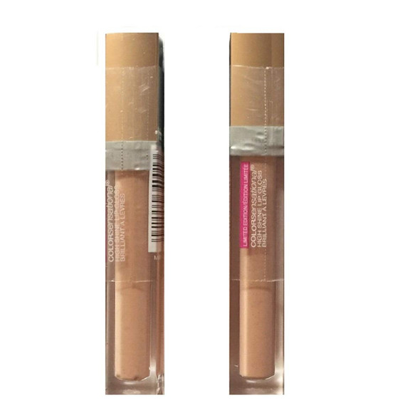 Pack of 2 Maybelline New York Color Sensational High Shine Lip Gloss Peach Glisten 260