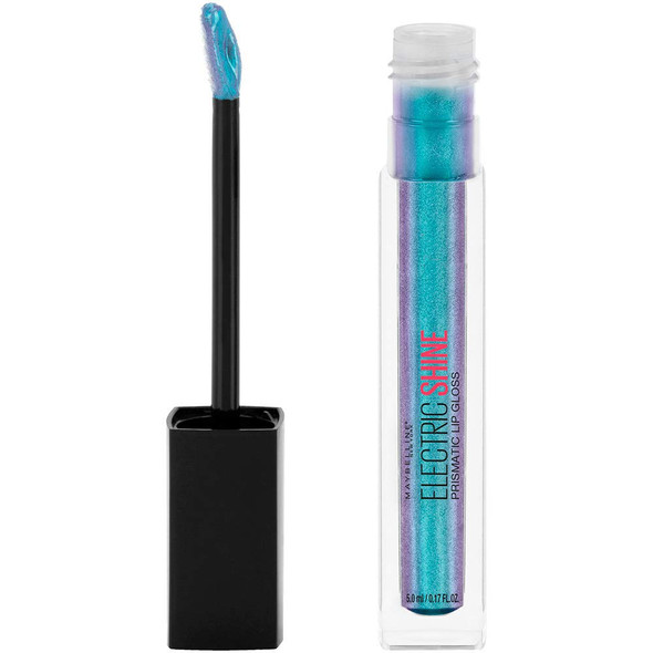 Maybelline New York Lip Studio Electric Shine Prismatic Lip Gloss Makeup Electric Blue 0.17 fl. oz.