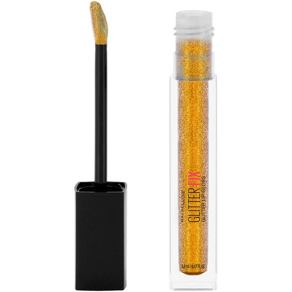 Maybelline New York Lip Studio Glitter Fix Glitter Lip Gloss Makeup Gold Boost 0.17 fl. oz.