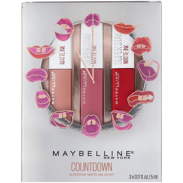 Maybelline New York Superstay Matte Ink Liquid Lipstick Makeup Holiday Kit Lover/Pioneer/Seductress