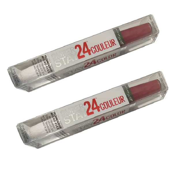 Pack of 2 Maybelline New York SuperStay 24 Color 2Step Liquid Lipstick Stay Scarlet  250