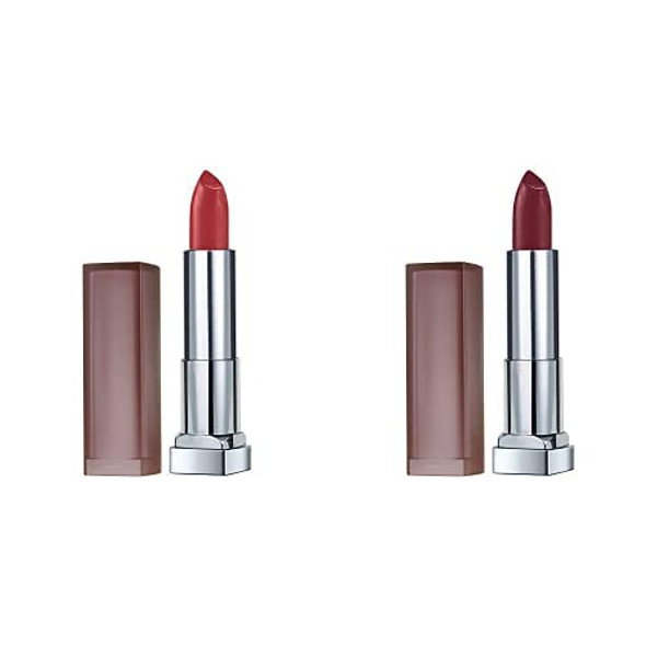 Maybelline New York Color Sensational Creamy Matte Lipstick  Pack of 2Burgundy Blush 696 Touch of Spice 660