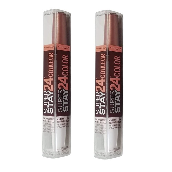 Pack of 2 Maybelline New York SuperStay 24 2Step Liquid Lipstick Coffee Edition Hushed Hazelnut  330