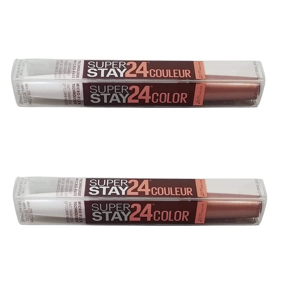 Pack of 2 Maybelline New York SuperStay 24 2Step Liquid Lipstick Coffee Edition Hushed Hazelnut  330