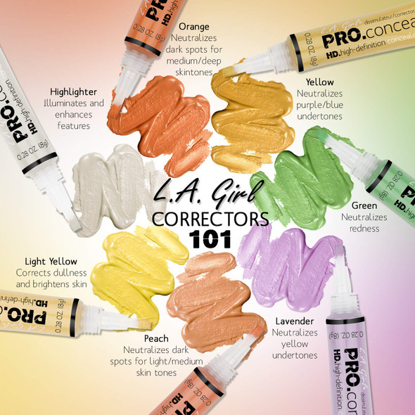 L.A. Girl Pro Conceal HD Concealer Green Corrector 0.28 Ounce Pack of 2