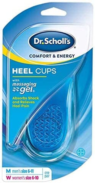 Dr. Scholls HEEL CUPS with Massaging Gel One Size // Heel Protection with AllDay Shock Absorption to Relieve and Prevent Heel Pain