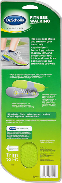 Dr. Scholls FITNESS WALKING Insoles/Reduce Stress and Strain on your Lower Body while you Walk and Reduce Muscle Soreness for Mens 814 also available for Womens 610 1 Pair