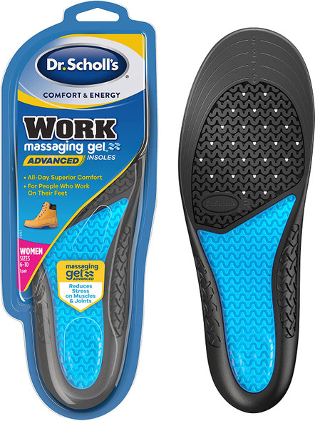 Dr. Scholls Work Insoles AllDay Shock Absorption and Reinforced Arch Support that Fits in Work Boots and More for Womens 610