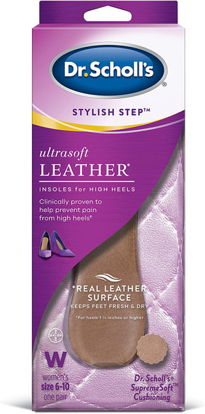 Dr. Scholls Ultrasoft Leather Insoles for High Heels Womens 610 // Relief of High Heel Pain plus a Real Leather Surface