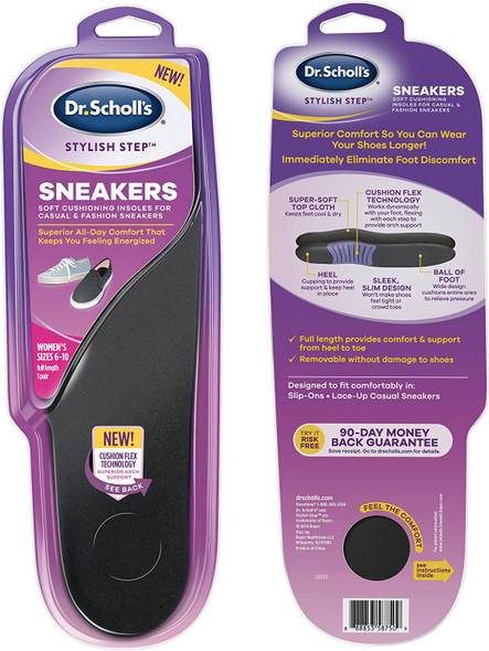 Dr. Scholls Soft Cushioning Insoles for Sneakers Superior Shock Absorption and Cushioning Womens Size 610 1 Count