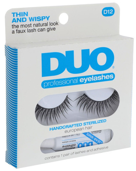 DUO Lash Kit D12 Thin and Wispy Fake Eyelash and Adhesive Set