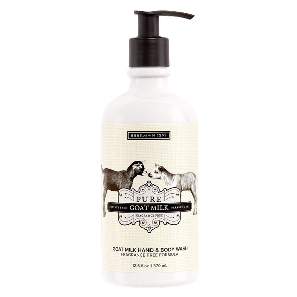 Beekman 1802  Hand  Body Wash  Pure Goat Milk  Multipurpose Goat Milk Wash for Soft Skin  Washing Away Impurities  CrueltyFree Bodycare  12.5 oz