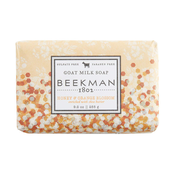 Beekman 1802  Goat Milk Bar Soap  Honey  Orange Blossom  Exfoliating  Moisturizing Goat Milk Cleansing Bar with Lactic Acid Great for Sensitive Skin  For Hands  Body  9 oz