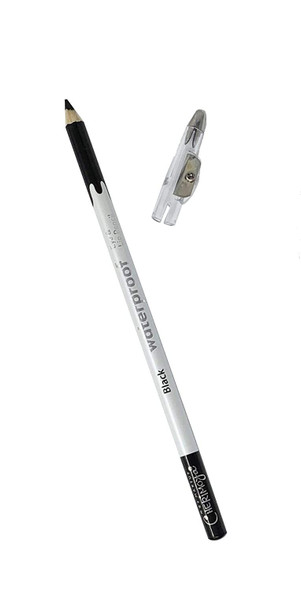 12 Pack MAX Makeup Cherimoya Waterproof Long Lasting Eye and Lip Pencil With Sharpener Cap Black