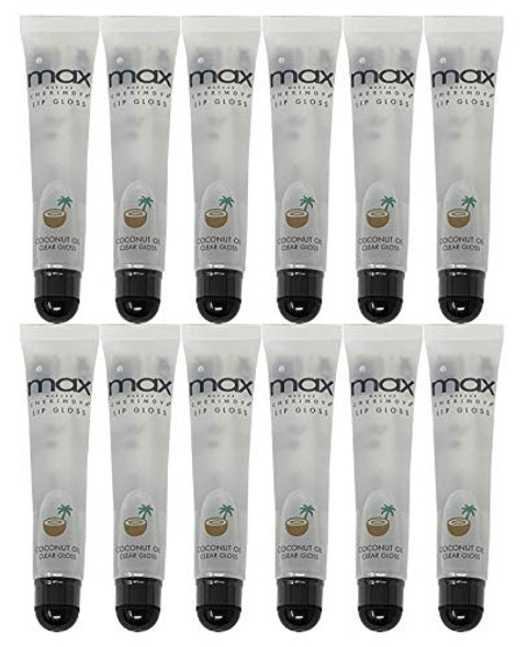 12Pack MAX Makeup Cherimoya Lip Polish Coconut Oil Clear Gloss