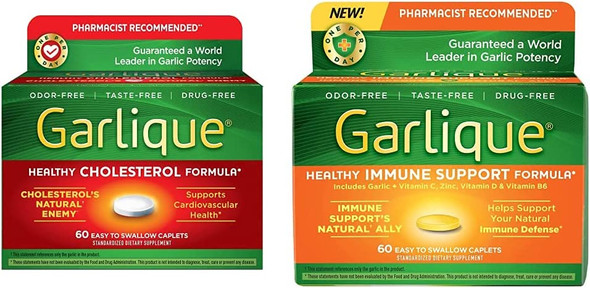 Garlique Healthy Cholesterol and Healthy Immune Support Formula Bundle