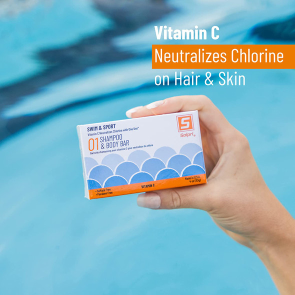 Solpri Swim Shampoo Bar for Hair  Body with Vitamin C to Remove Chlorine 4 oz