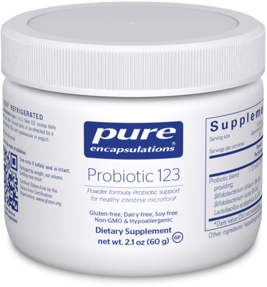 Pure Encapsulations - Probiotic 123 - Children's Probiotic Support for Healthy Intestinal Microflora - 2.1 Ounces
