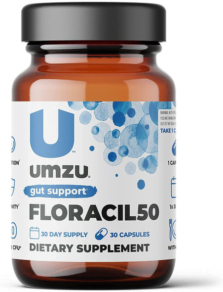 UMZU Floracil50  Daily Probiotic Supplement  Contains 8 Gut Healthy Bacteria Strains  1 Month Supply