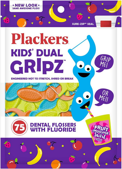 Plackers Flossers for Kids  75 flossers with dual grip for different ages