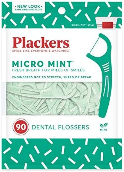 Plackers Micro Mint Freshens Breath Dental Flossers Mint 270 Count