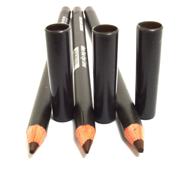 3 Pcs x Italia Deluxe 1002 Dark Brown Ultra Fine Eye liner Pencil Eyeliner Set  Free ZipBag