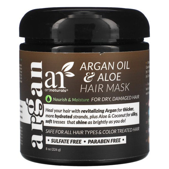 Artnaturals Argan Oil Hair Mask Deep Conditioner 8 Oz, Sulfate Free