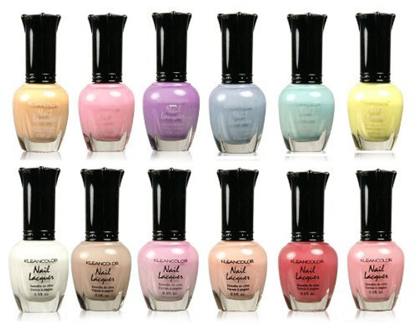 Kleancolor Collection  Beautiful Assorted Pastel Nail Polish 12pc Set