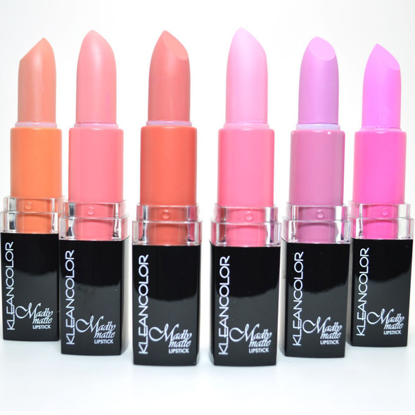 6 kleancolor madly matte lipstick set bold vivid pink apricot lip stick free earring by kleancolor
