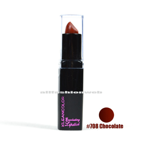 1 KLEANCOLOR EVERLASTING LIPSTICK 708 CHOCOLATE  Free ZipBag