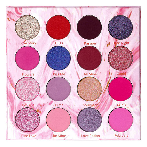 Lurella Cosmetics Sweet Valentine Eyeshadow Palette  16 Colors