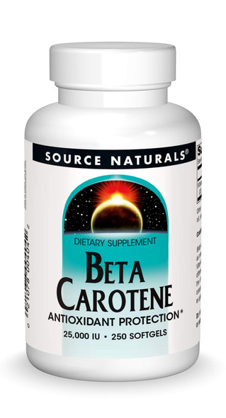 Source Naturals Beta Carotene 25000 iu Antioxidant Protection - Converted By Body To Vitamin A - 250 Softgels