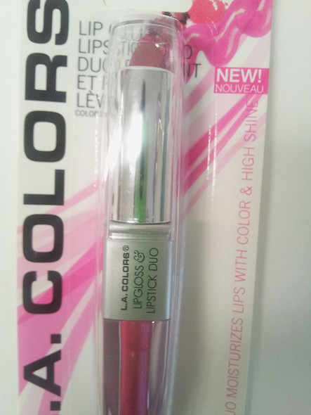 LA Colors Lip Gloss  Lipstick Duo Moisturizes lips with natural color  high Shine BLC823 Flushed