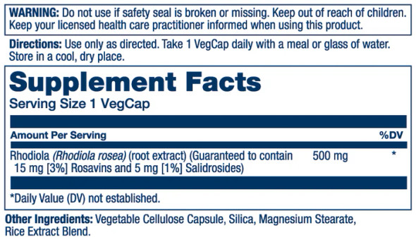 Solaray Super Rhodiola Root Extract 500mg | Herbal Adaptogen for Healthy Stress & Energy Support | Guaranteed Potency | Non-GMO & Vegan | 60 VegCaps Solaray Super Rhodiola Root Extract 500mg | Herbal Adaptogen for Healthy Stress & Energy Support | Guaranteed Potency | Non-GMO & Vegan | 60 VegCaps