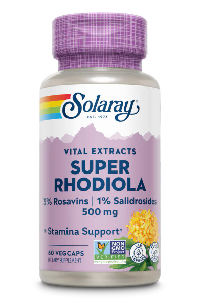 Solaray Super Rhodiola Root Extract 500mg | Herbal Adaptogen for Healthy Stress & Energy Support | Guaranteed Potency | Non-GMO & Vegan | 60 VegCaps Solaray Super Rhodiola Root Extract 500mg | Herbal Adaptogen for Healthy Stress & Energy Support | Guaranteed Potency | Non-GMO & Vegan | 60 VegCaps