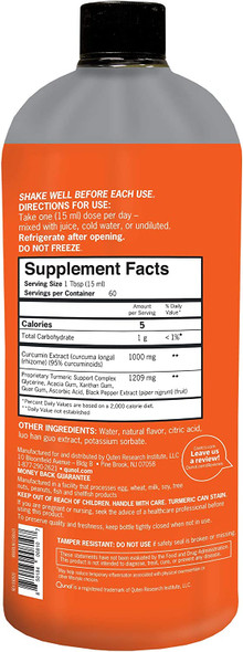 Qunol Liquid Turmeric Curcumin with Black Pepper 1000 Milligram Supports Healthy Inflammation Response and Joint Support Dietary Supplement Extra Strength 60 Servings 30.4 fl oz pack of 1