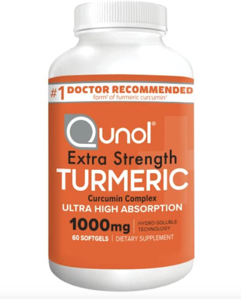 Turmeric Curcumin Softgels Qunol with Ultra High Absorption 1000mg Joint Support Dietary Supplement Extra Strength 60 Count