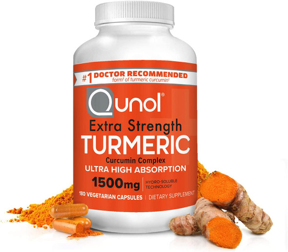 Turmeric Curcumin Softgels Qunol with Ultra High Absorption 1500mg Joint Support Dietary Supplement Extra Strength 180 Softgels