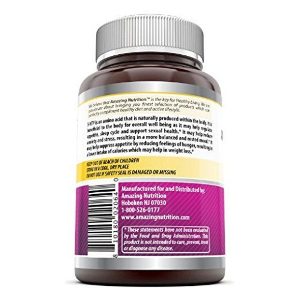 Amazing Formulas 5 HTP Hydroxytryptophan 100mg - Made from Griffonia Simplicifolia Seed Extract - Natural Sleep Support - 120 Vegetarian Capsules (Non-GMO,Gluten Free) (2)