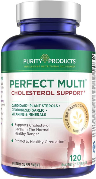 Perfect Multi Cholesterol Support  Purity Products  Cardiovascular Health Immune Function  Brain Health Support Multivitamin  Cardioaid Plant Sterols W/ Key Support Cofactors  120 Tablets